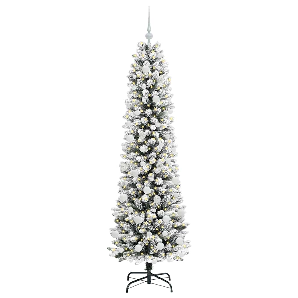 Vidaxl kunstkerstboom met 300 led wit 180 cm pvc en metaal en plastic