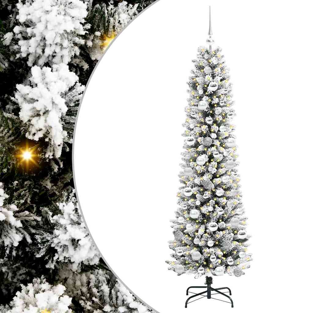 Vidaxl kunstkerstboom met 300 led wit 180 cm pvc en metaal en plastic