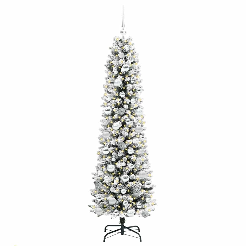 Vidaxl kunstkerstboom met 300 led wit 180 cm pvc en metaal en plastic