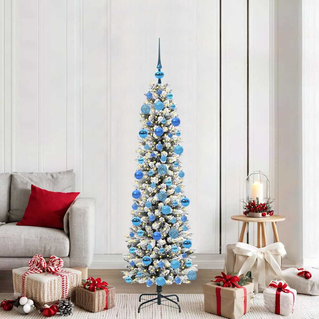 Vidaxl kunstkerstboom met 300 led wit 180 cm pvc en metaal en plastic