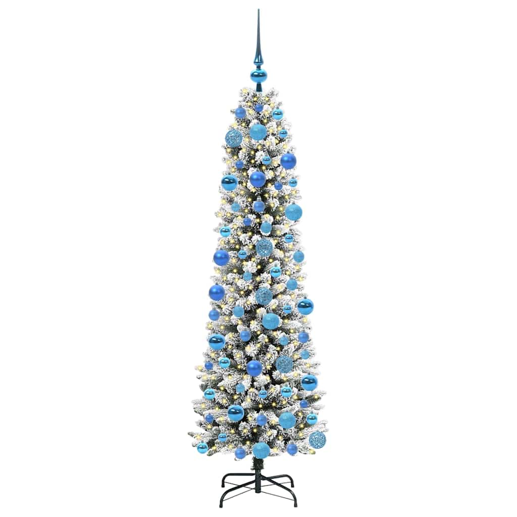 Vidaxl kunstkerstboom met 300 led wit 180 cm pvc en metaal en plastic