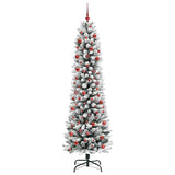 Vidaxl kunstkerstboom met 300 led wit 210 cm pvc en metaal en plastic