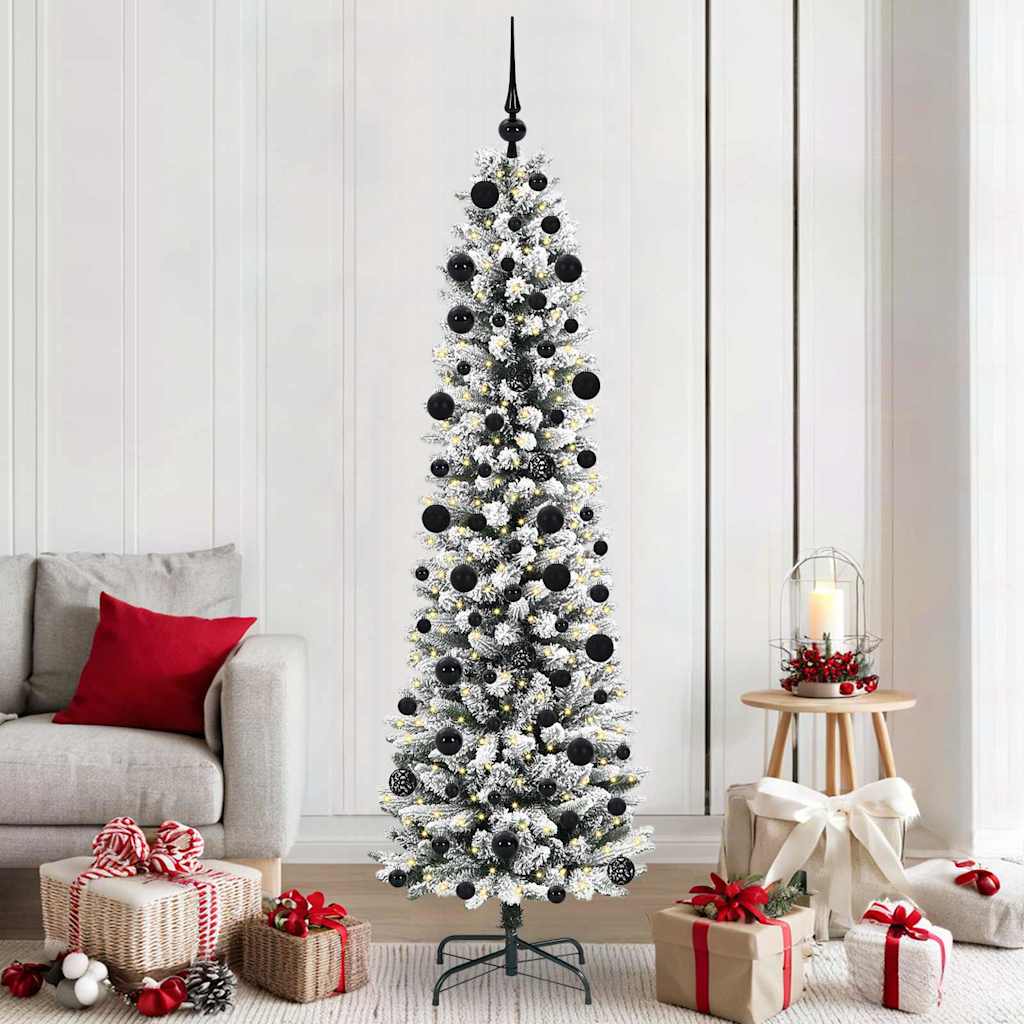 Vidaxl kunstkerstboom met 300 led wit 210 cm pvc en metaal en plastic