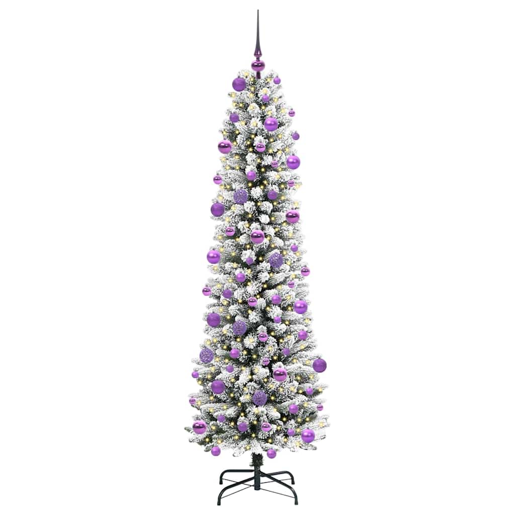 Vidaxl kunstkerstboom met 300 led wit 210 cm pvc en metaal en plastic