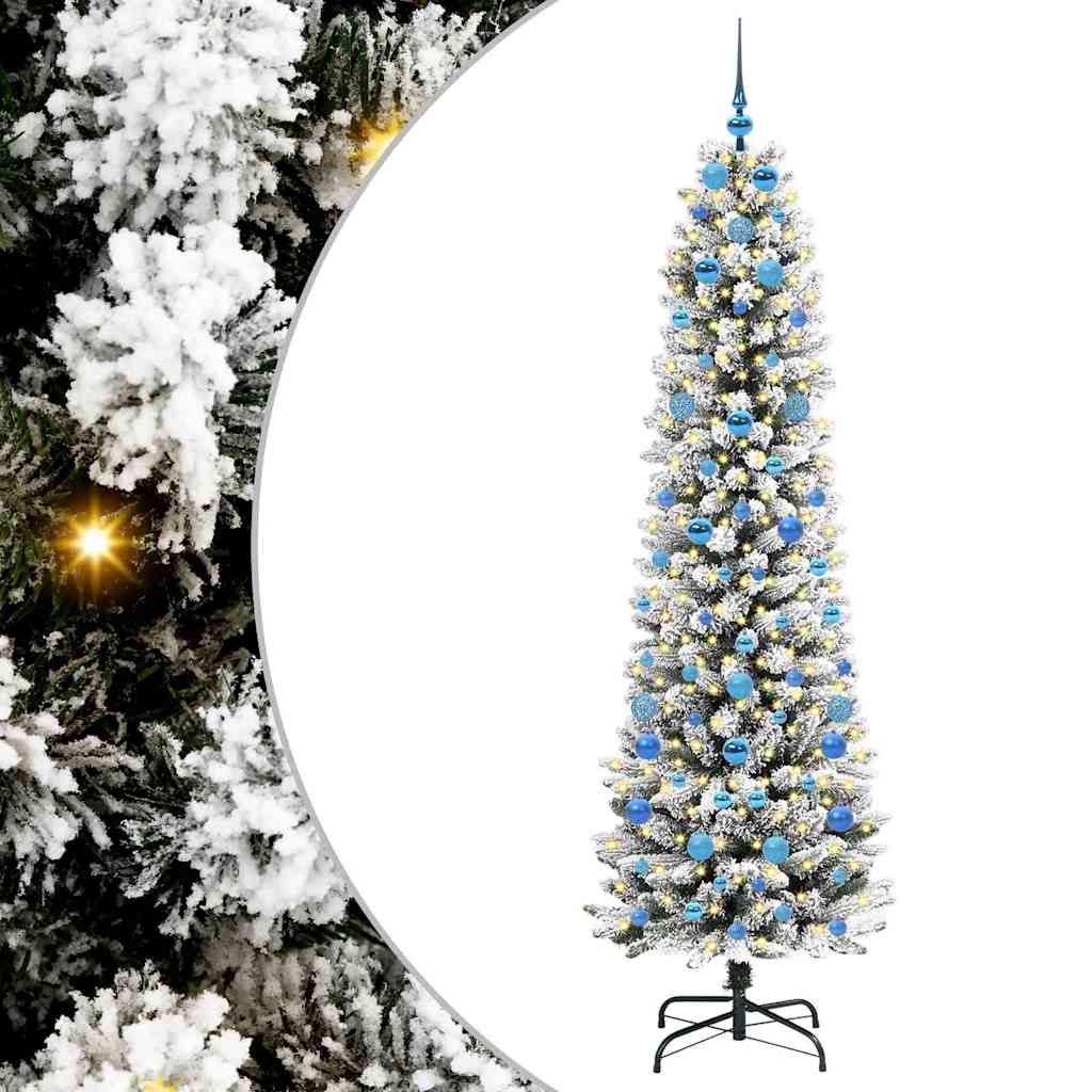 Vidaxl kunstkerstboom met 300 led wit 210 cm pvc en metaal en plastic