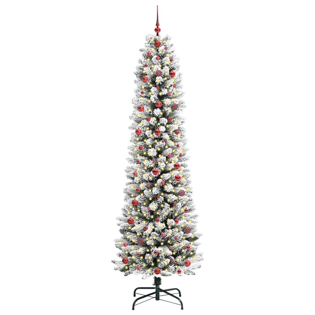 Vidaxl kunstkerstboom met 300 led wit 240 cm pvc en metaal en plastic
