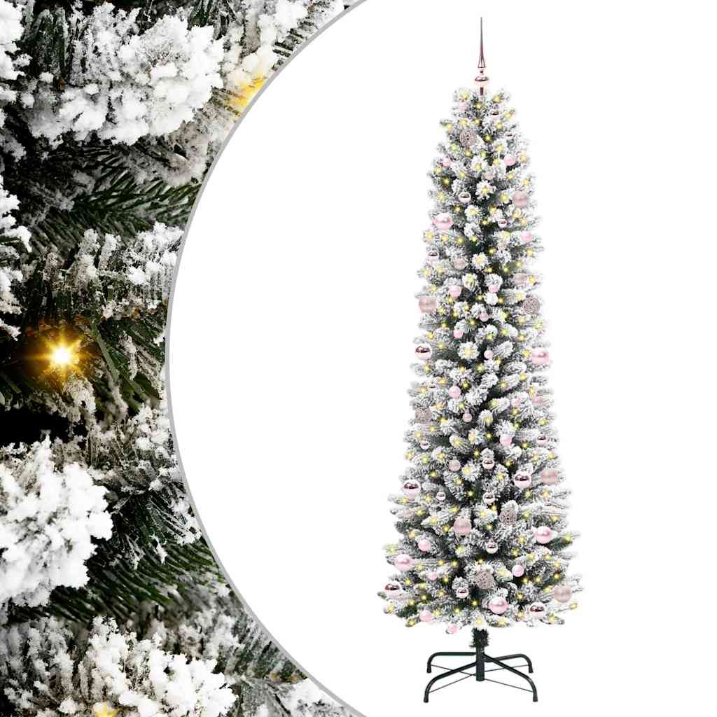 Vidaxl kunstkerstboom met 300 led wit 240 cm pvc en metaal en plastic