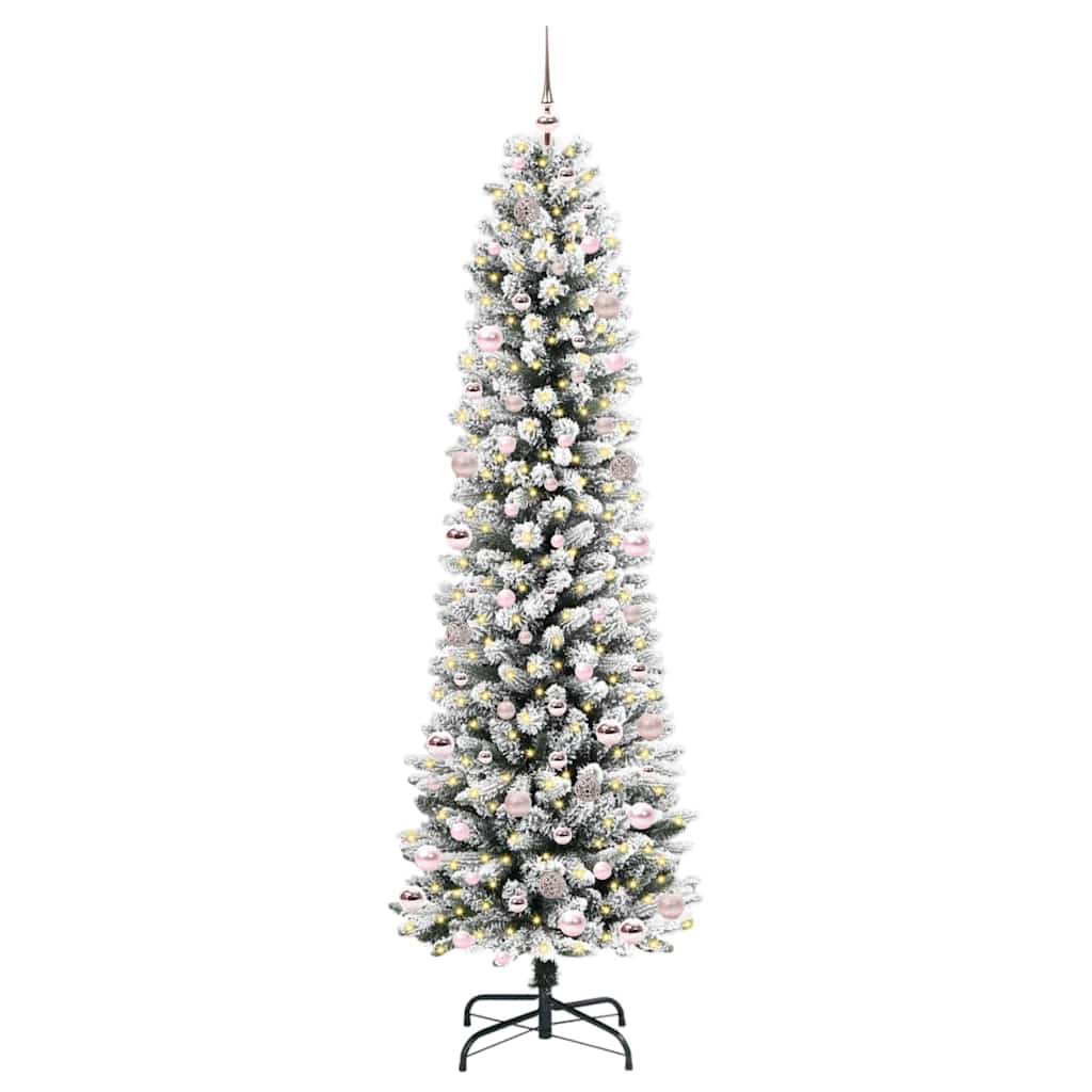 Vidaxl kunstkerstboom met 300 led wit 240 cm pvc en metaal en plastic