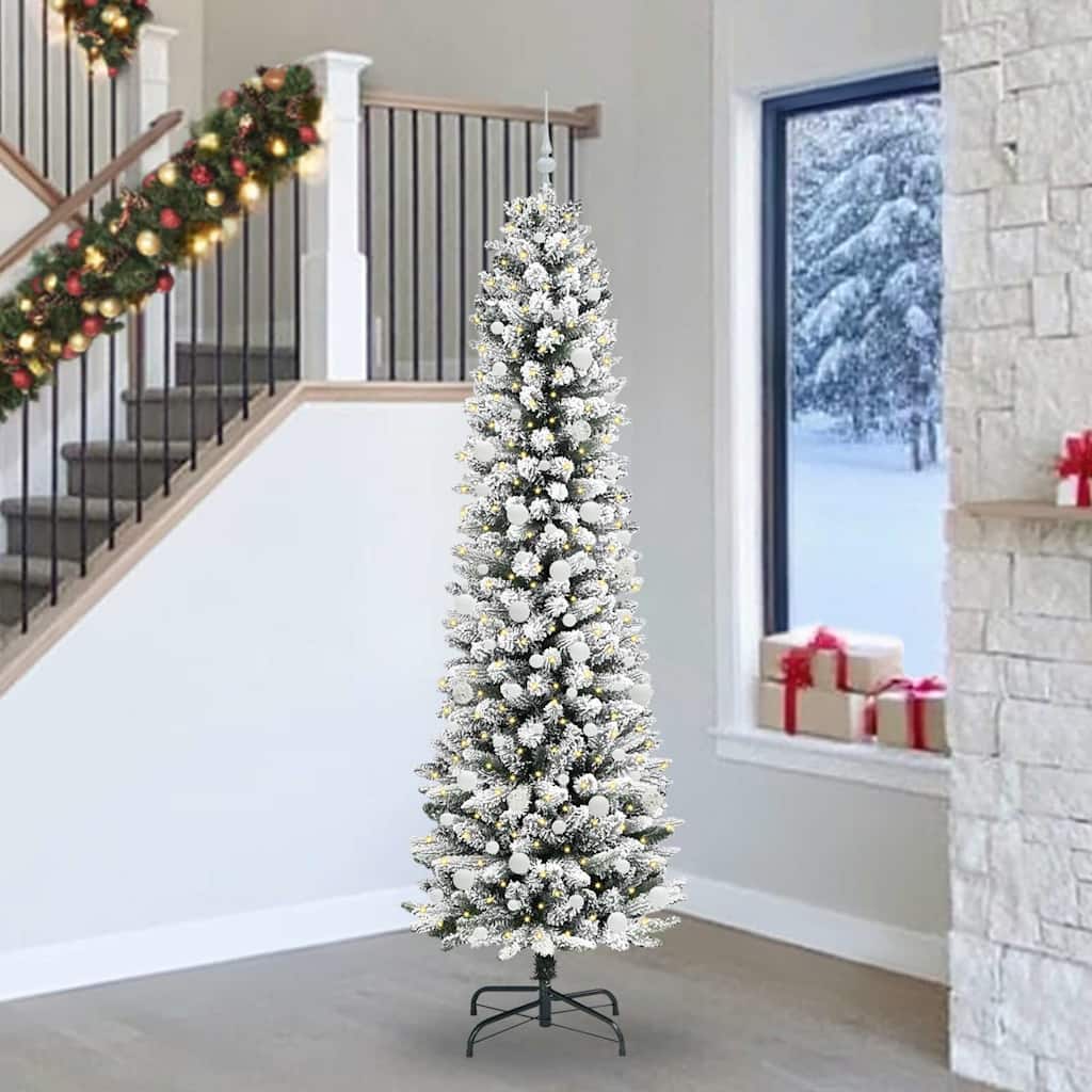 Vidaxl kunstkerstboom met 300 led wit 240 cm pvc en metaal en plastic