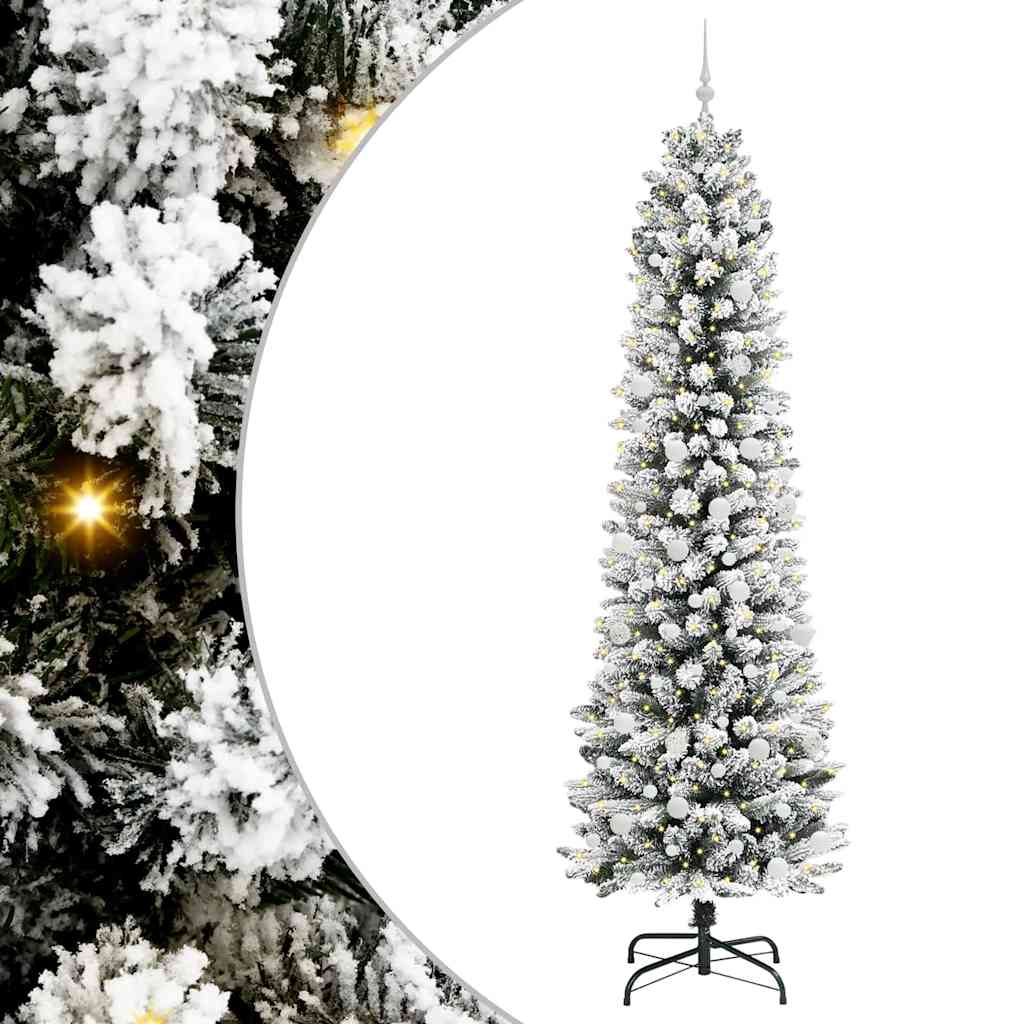 Vidaxl kunstkerstboom met 300 led wit 240 cm pvc en metaal en plastic