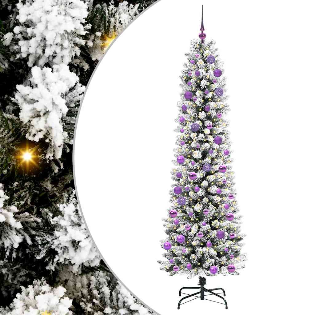 Vidaxl kunstkerstboom met 300 led wit 240 cm pvc en metaal en plastic