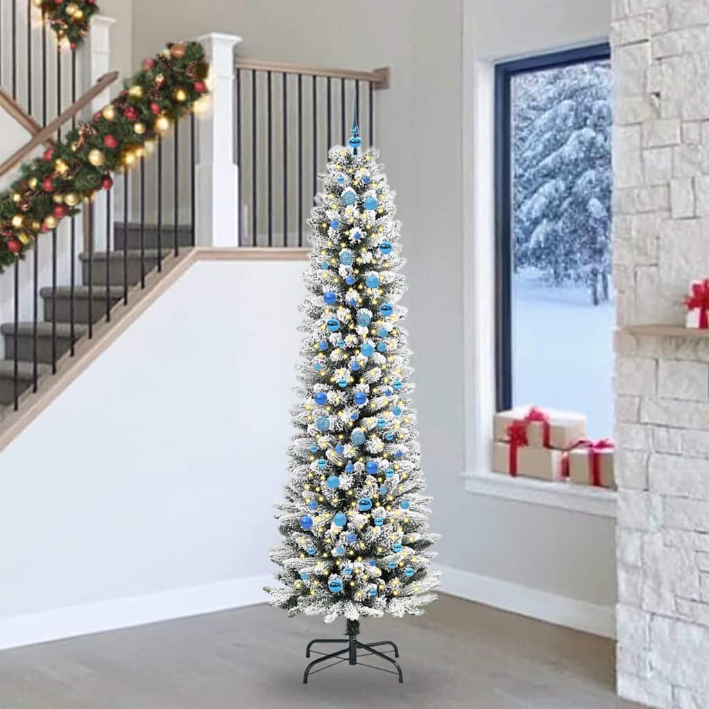 Vidaxl kunstkerstboom met 300 led wit 240 cm pvc en metaal en plastic