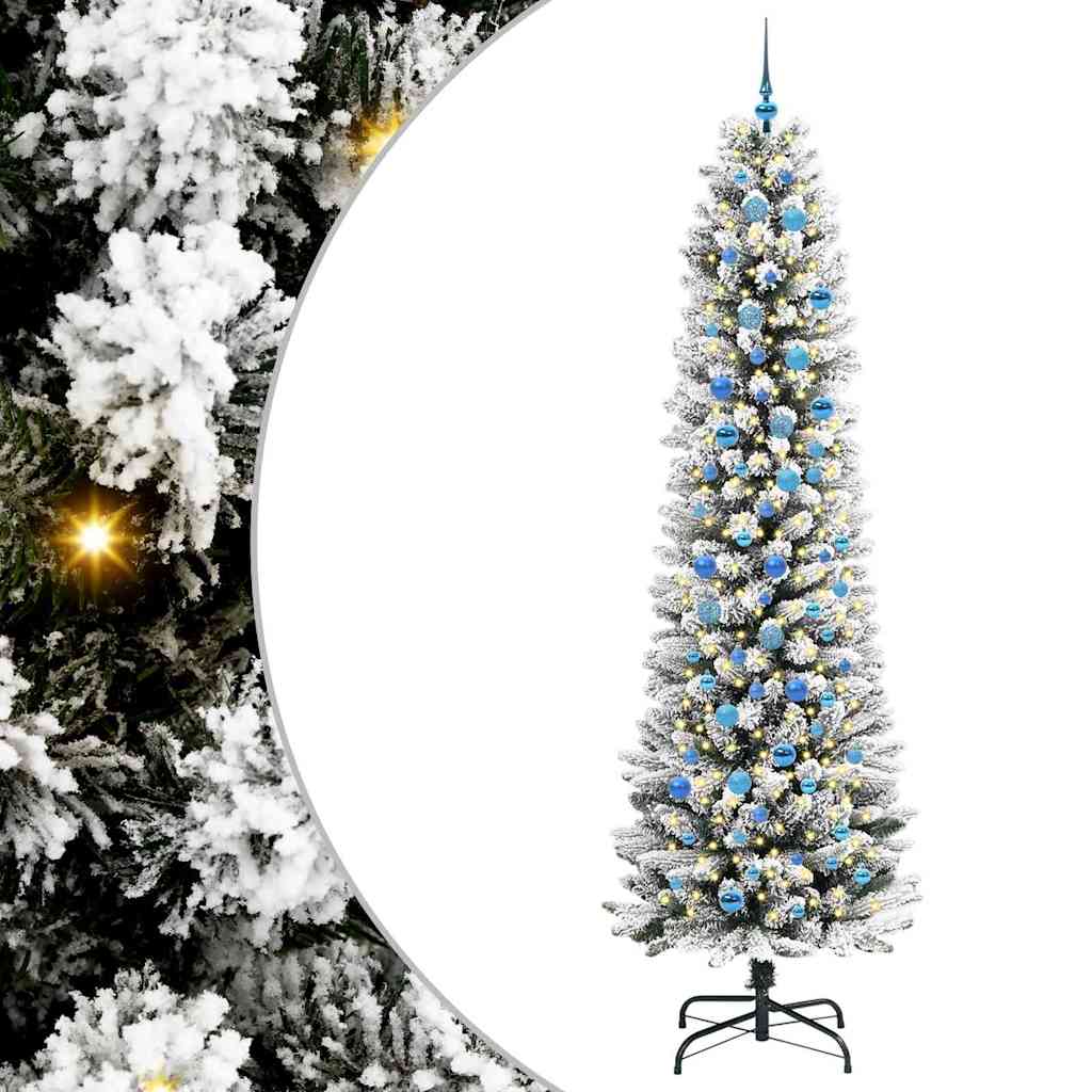 Vidaxl kunstkerstboom met 300 led wit 240 cm pvc en metaal en plastic