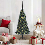 Vidaxl kunstmatige vorstverlichte kerstboom met bal set groen 120 cm