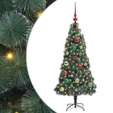 Vidaxl kunstmatige voorverlichte kerstboom met ballenset groen 120 cm