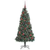 Vidaxl kunstmatige voorverlichte kerstboom met ballenset groen 150 cm