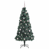 Vidaxl kunstmatige voorverlichte kerstboom met ballenset groen 150 cm