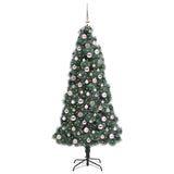Vidaxl kunstkerstboom met verlichting en ballenset groen 180 cm pet