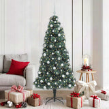 Vidaxl kunstkerstboom met verlichting en ballenset groen 180 cm pet