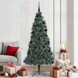 Vidaxl kunst kerstboom met verlichting en ballenset groen 210 cm pet