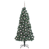 Vidaxl kunstmatige voorverlichte kerstboom met ballenset groen 210 cm