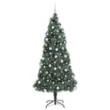 Vidaxl kunstmatige voorverlichte kerstboom met ballenset groen 210 cm