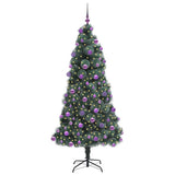 Vidaxl kunstkerstboom met verlichting en ballenset groen 210 cm pet