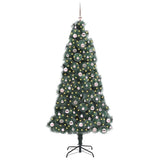 Vidaxl kunst kerstboom met verlichting en ballenset groen 240 cm pet