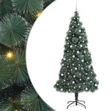 Vidaxl kunstkerstboom met voorverlichting en ballenset groen 240 cm