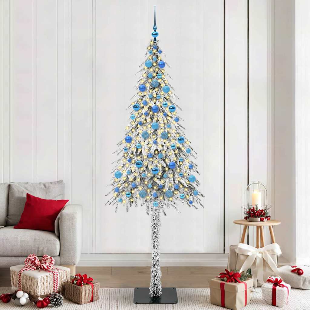 Vidaxl kerstboom met 300 led met standaard wit 210 cm pe en staal