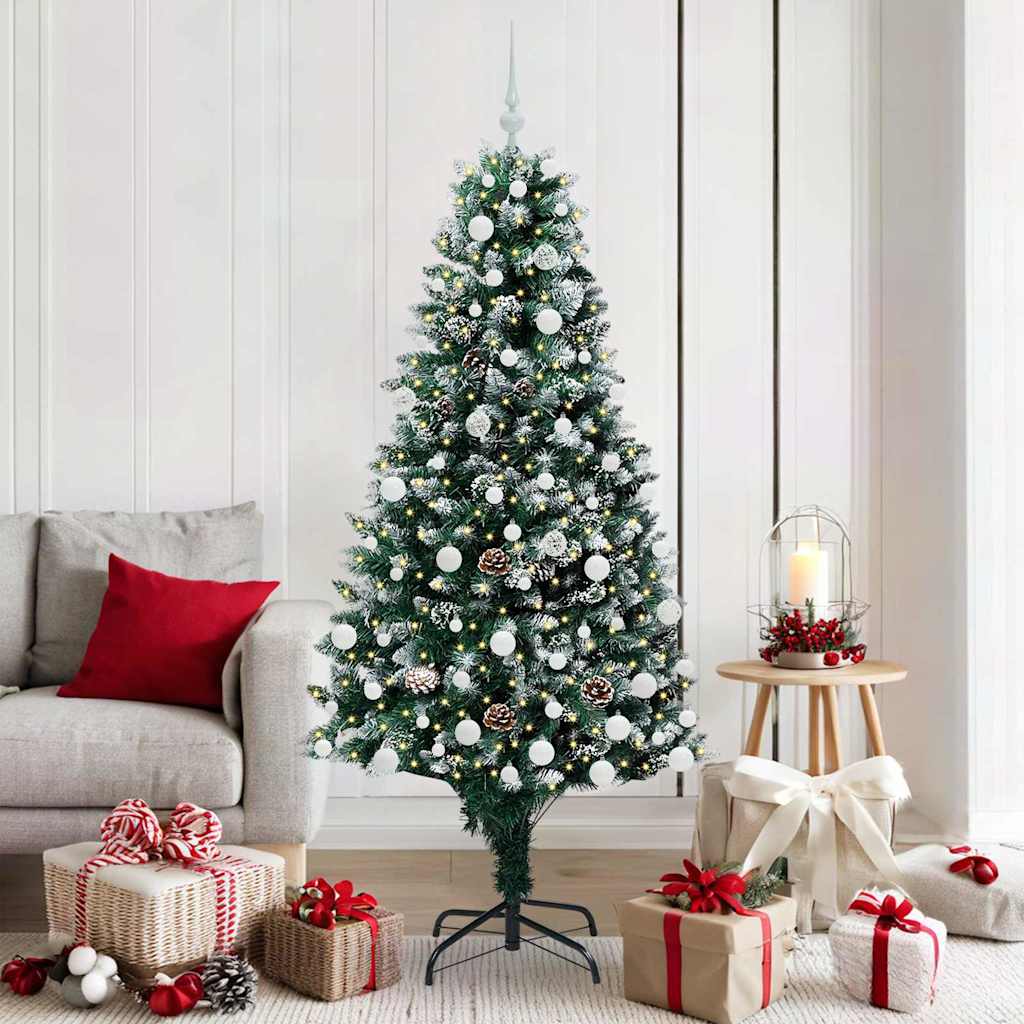 Vidaxl kunstkerstboom groen 180 cm pvc en staal en kunststof