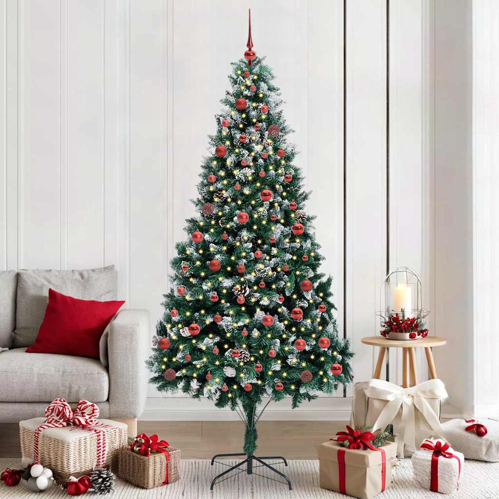 Vidaxl kunstkerstboom groen 210 cm pvc en staal en kunststof