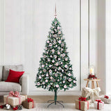 Vidaxl kunstkerstboom groen 210 cm pvc en staal en kunststof