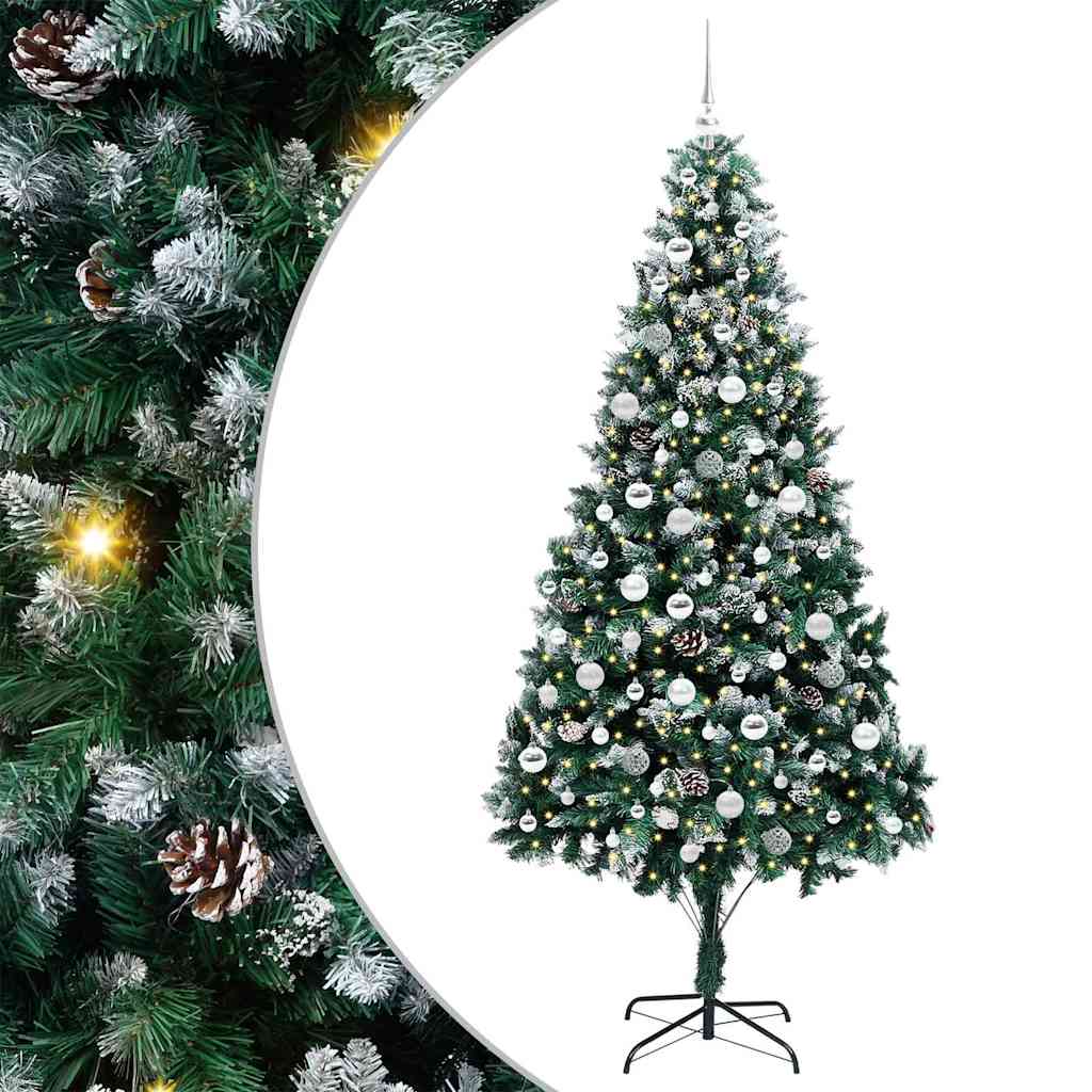 Vidaxl kunstkerstboom groen 210 cm pvc en staal en kunststof