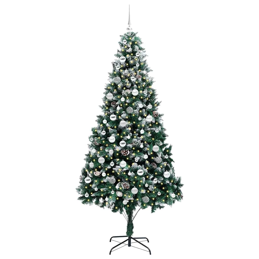Vidaxl kunstkerstboom groen 210 cm pvc en staal en kunststof
