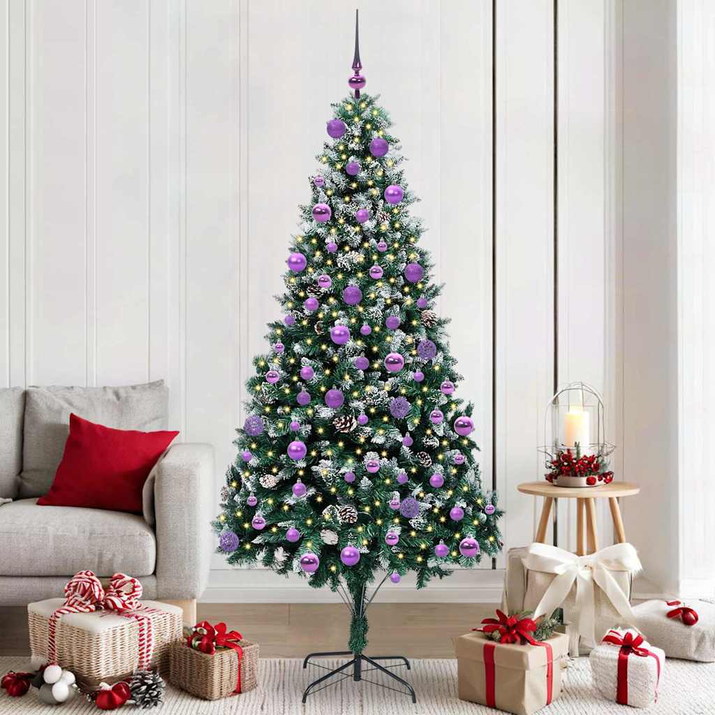 Vidaxl kunstkerstboom groen 210 cm pvc en staal en kunststof
