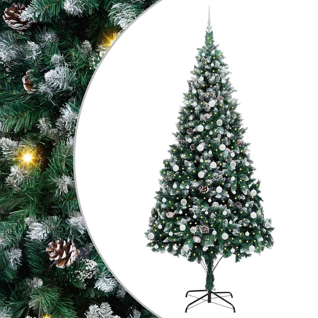 Vidaxl kunstkerstboom groen 240 cm pvc en staal en kunststof