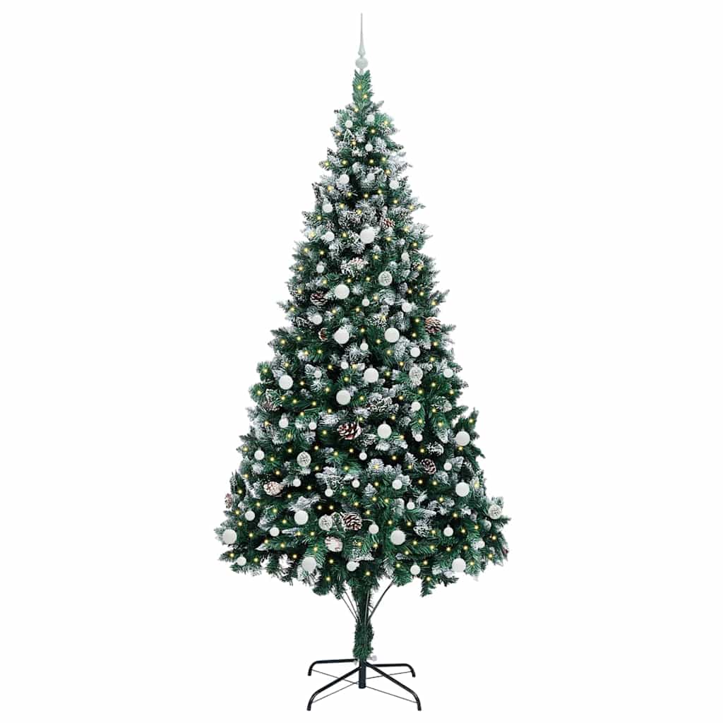 Vidaxl kunstkerstboom groen 240 cm pvc en staal en kunststof