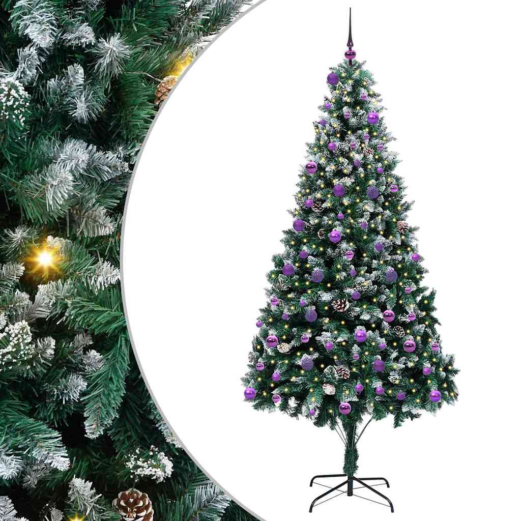 Vidaxl kunstkerstboom groen 240 cm pvc en staal en kunststof