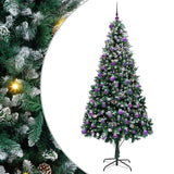 Vidaxl kunstkerstboom groen 240 cm pvc en staal en kunststof