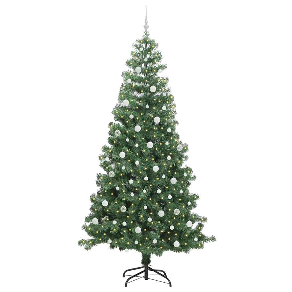 Vidaxl kerstboom met 300 led met standaard groen 240 cm pvc