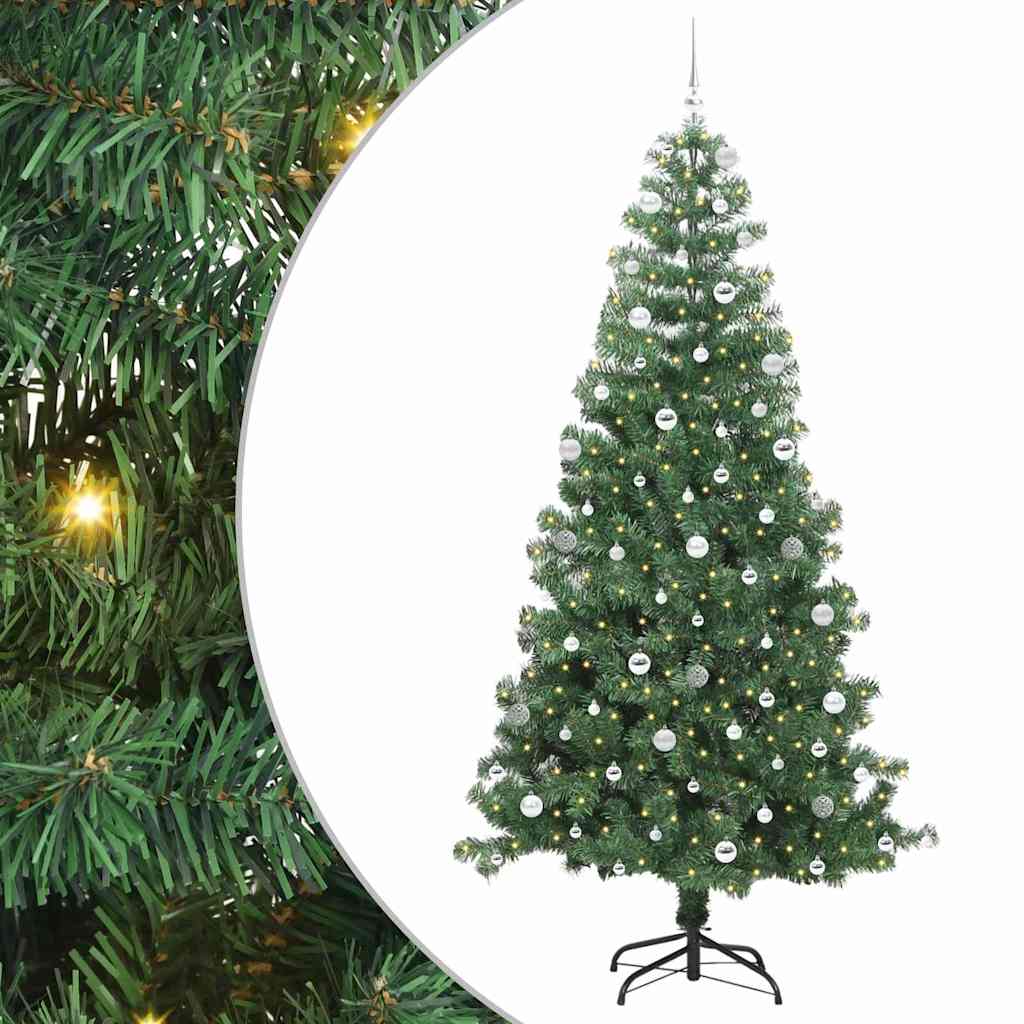 Vidaxl kerstboom met 300 led met standaard groen 240 cm pvc