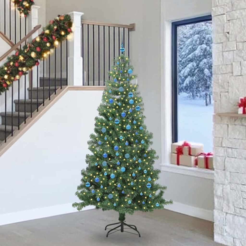 Vidaxl kerstboom met 300 led met standaard groen 240 cm pvc