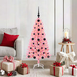 Vidaxl kerstboom met 150 led met standaard roze 120 cm pvc