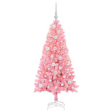 Vidaxl kerstboom met 150 led met standaard roze 120 cm pvc