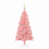Vidaxl kerstboom met 150 led met standaard roze 120 cm pvc