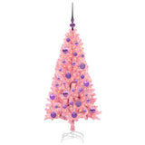 Vidaxl kerstboom met 150 led met standaard roze 120 cm pvc