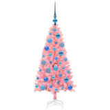 Vidaxl kerstboom met 150 led met standaard roze 120 cm pvc