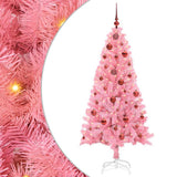 Vidaxl kerstboom met 150 led met standaard roze 150 cm pvc