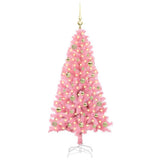 Vidaxl kerstboom met 150 led met standaard roze 150 cm pvc
